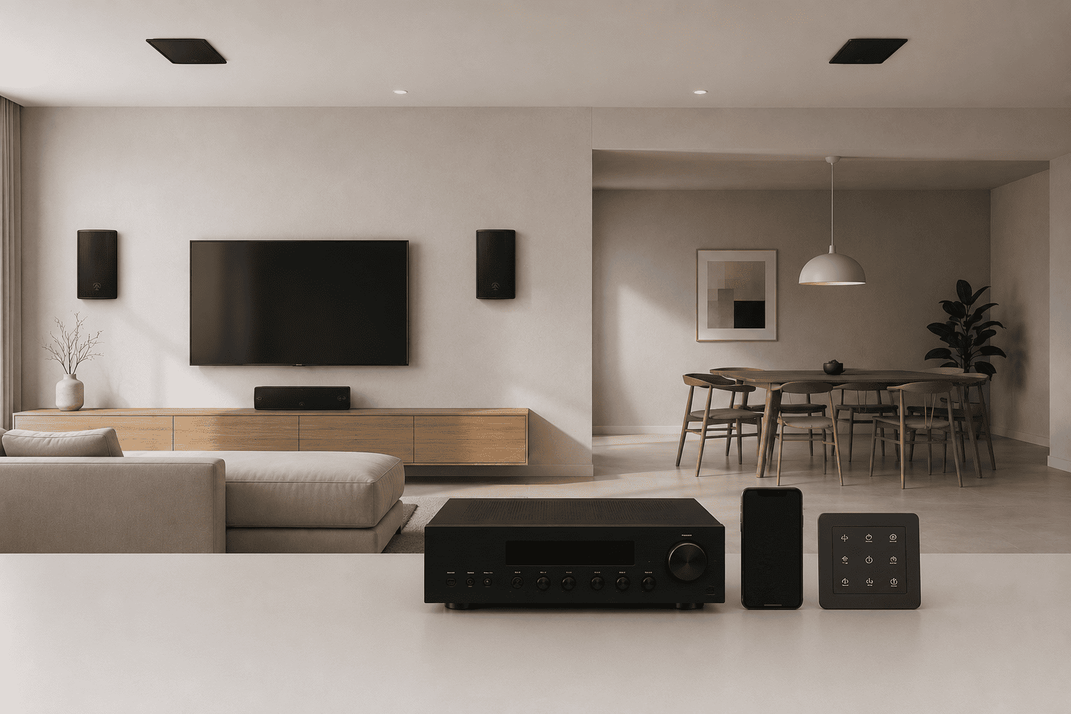 اجرای کابلکشی اسپیکرهای سیستم صوتی خانه